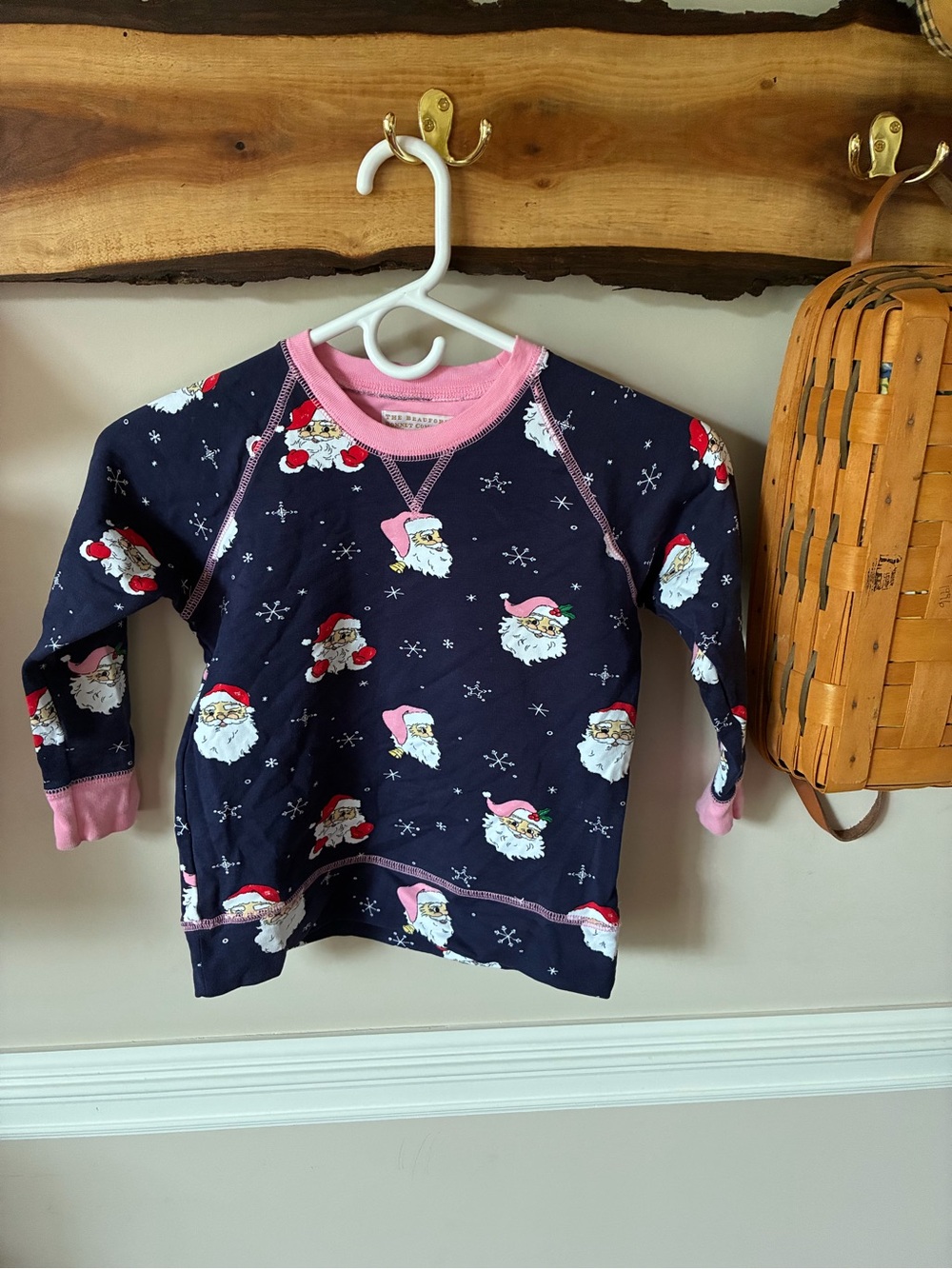 Beaufort Bonnet Company Pink Christmas Sweatshirt Santa Face 6